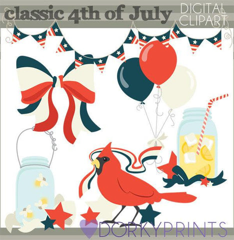 Vintage 4th of July Summer Clipart