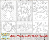 Vintage Holiday Pin Hole Art Templates - Fun Learning Printables