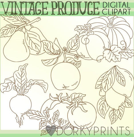 Vintage Produce Clipart