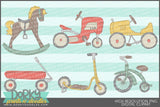 Vintage Ride-On Toys Clipart
