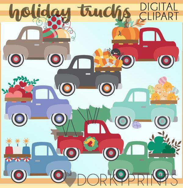 Vintage Truck Holiday Clipart – Dorky Doodles