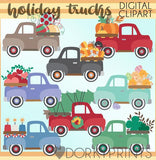 Vintage Truck Holiday Clipart