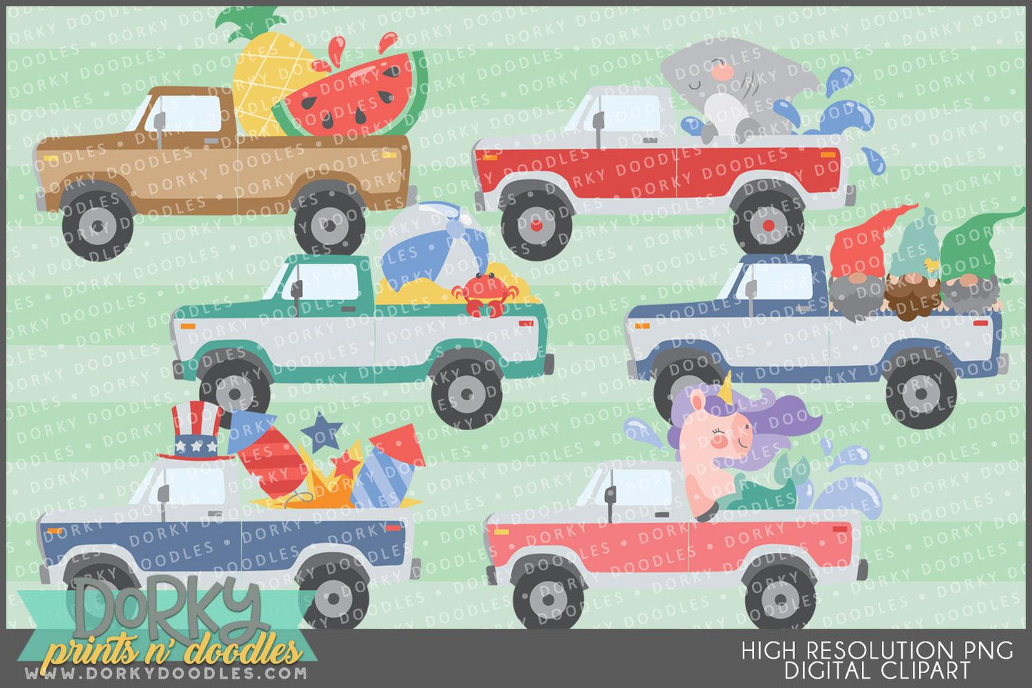 Vintage Truck Summer Clipart