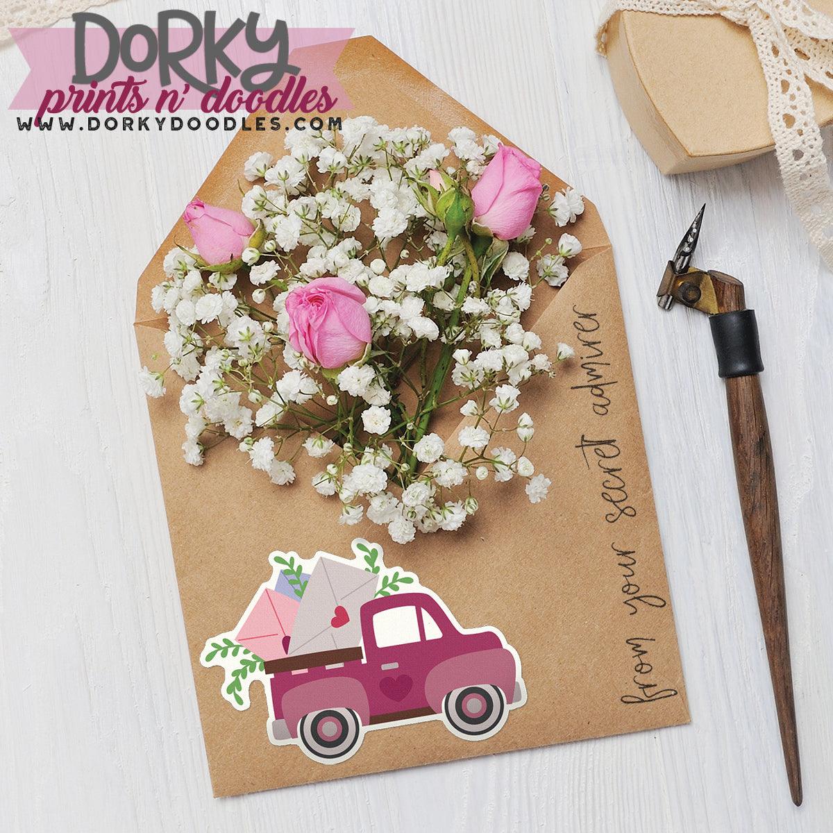 Vintage Trucks Valentine Clipart