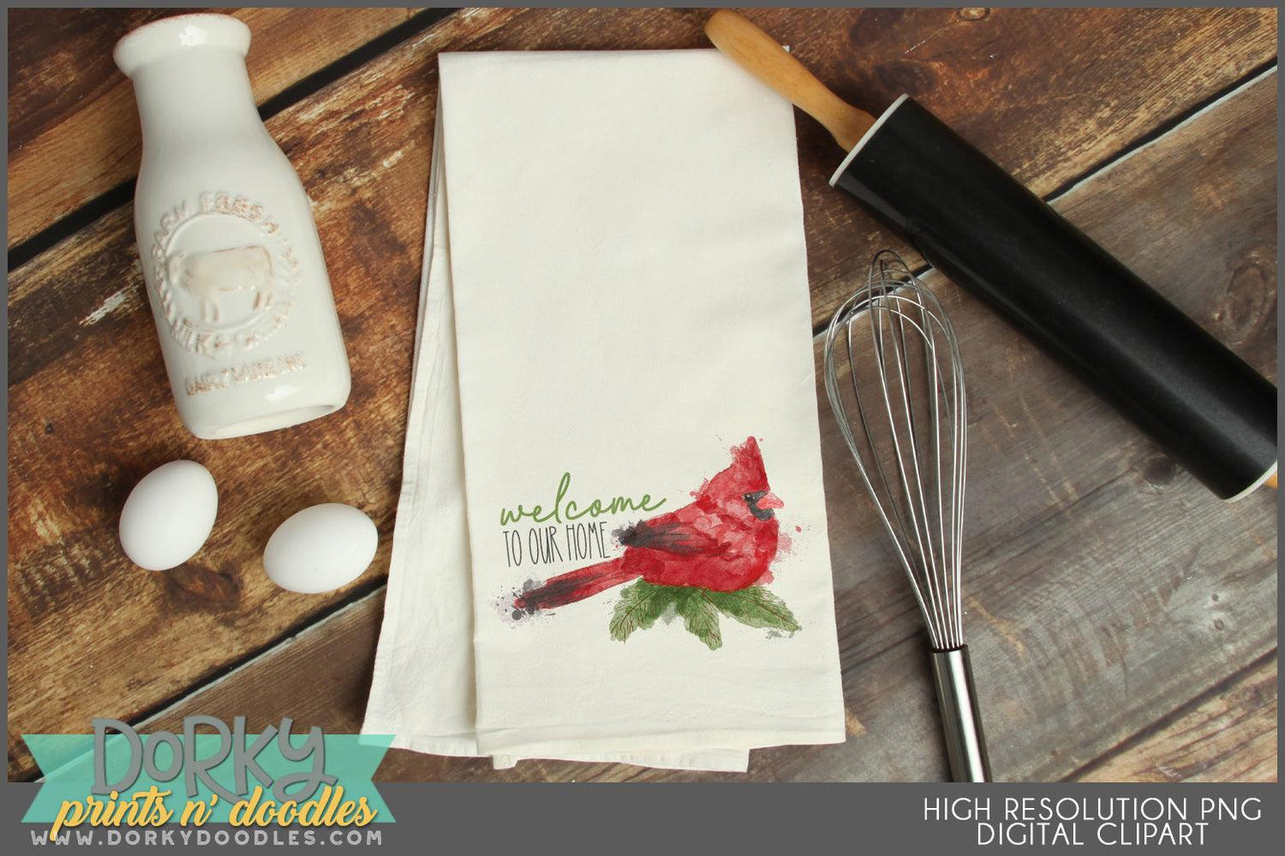 Watercolor Cardinal Animals Clipart - Dorky Doodles