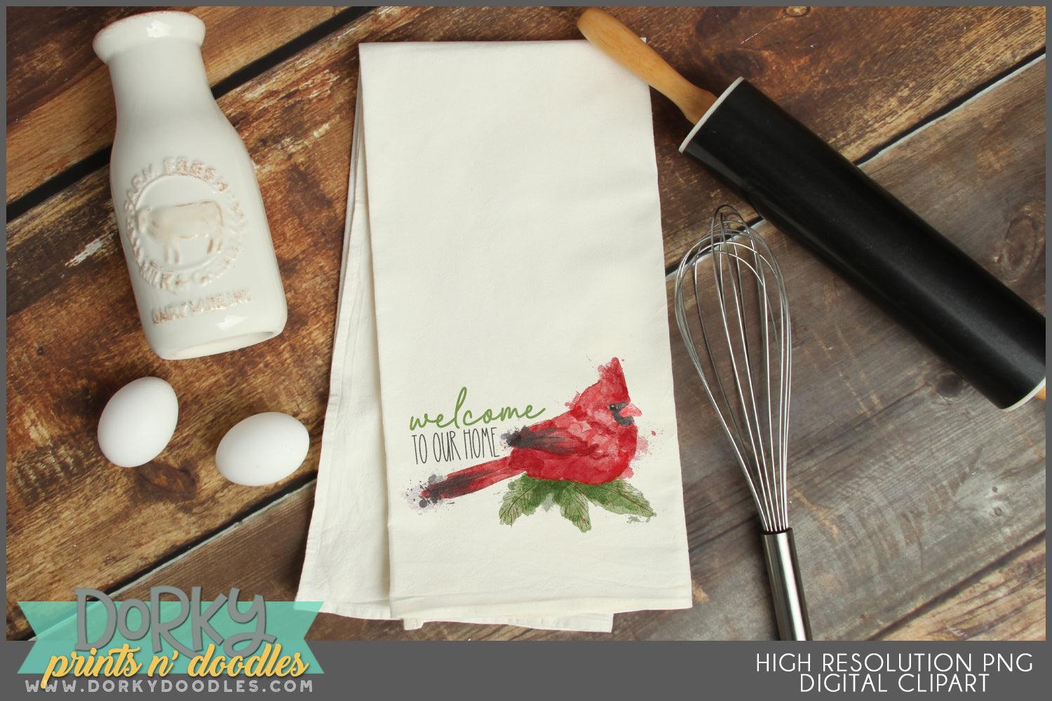 Watercolor Cardinal Animals Clipart - Dorky Doodles