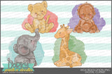 Watercolor Jungle Animals Clipart - Dorky Doodles