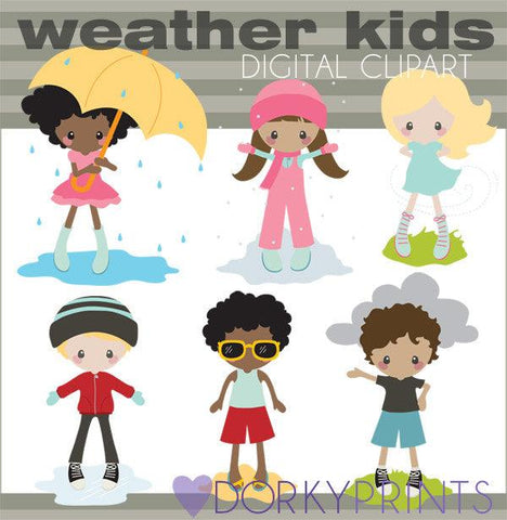 Weather Kids School Clipart