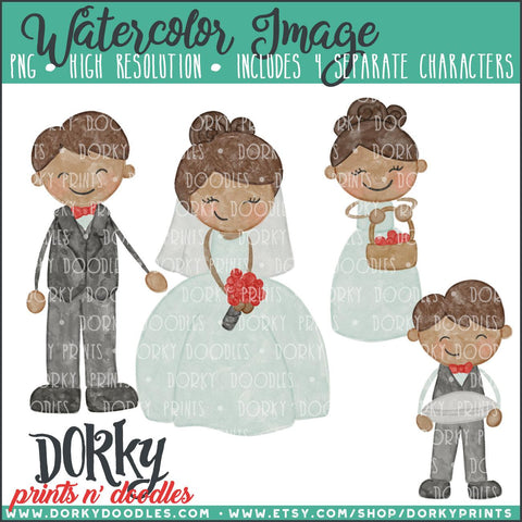 Wedding Party Characters Watercolor PNG