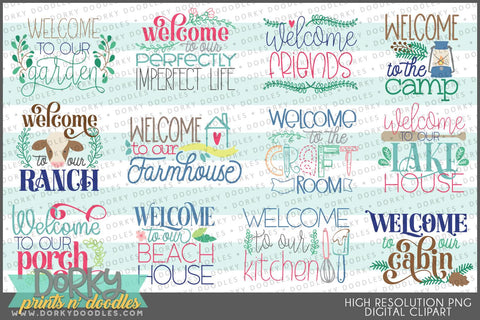 Welcome Signs Clipart - Dorky Doodles