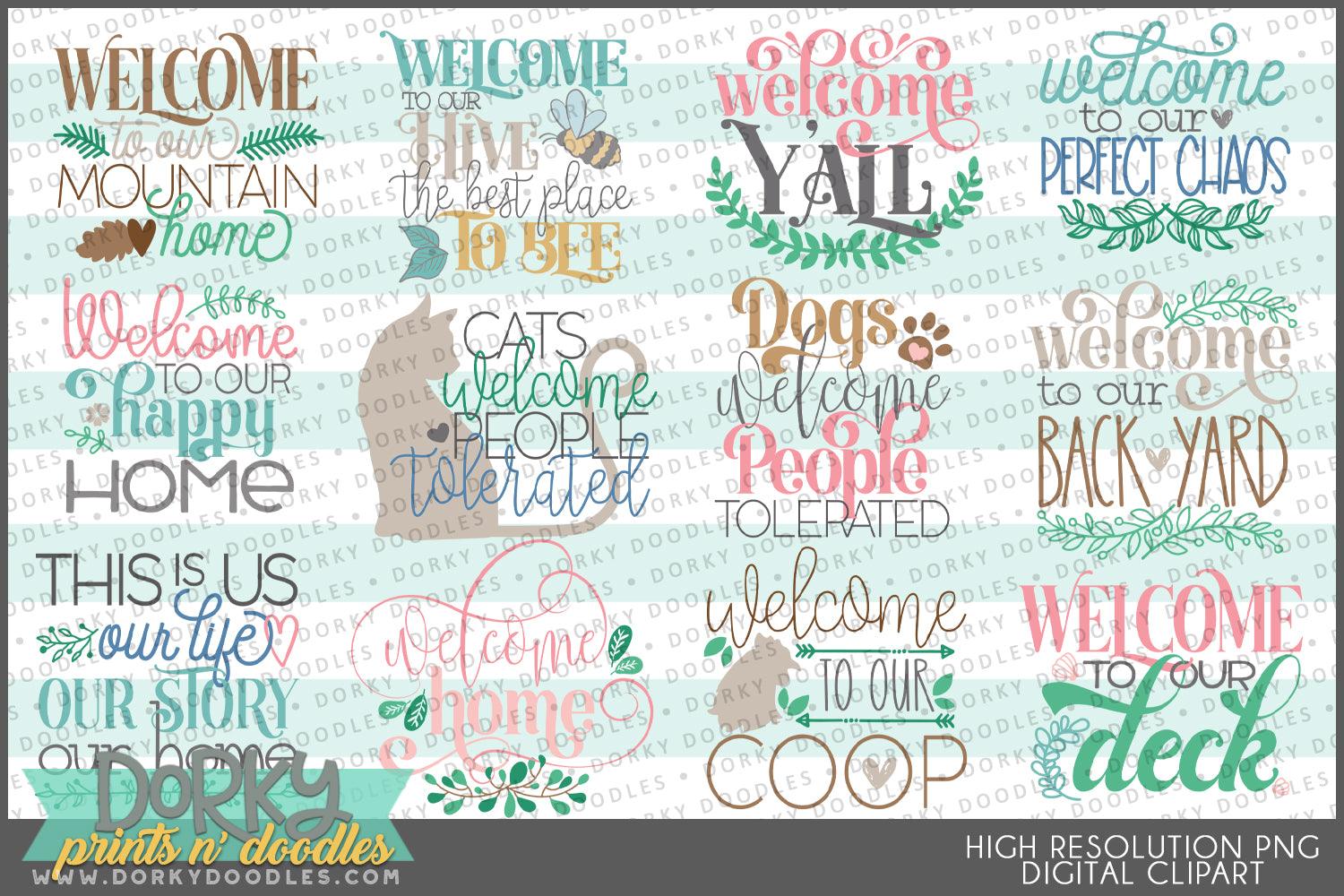 Welcome Signs Clipart - Dorky Doodles