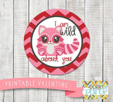 "Wild About You" Valentine Circle Tags Holiday Printables