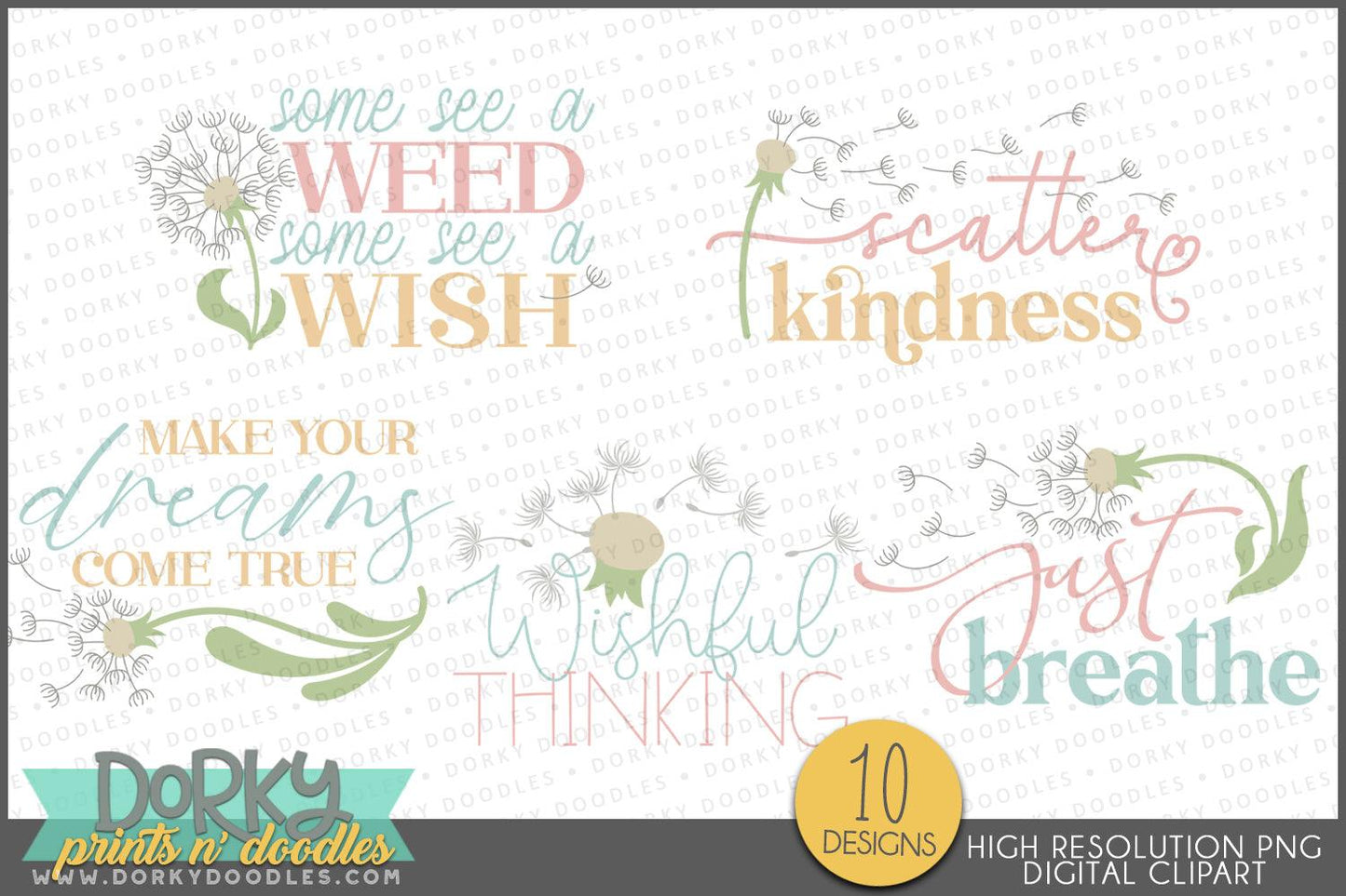 Wishful Thinking Sayings Clipart - Dorky Doodles