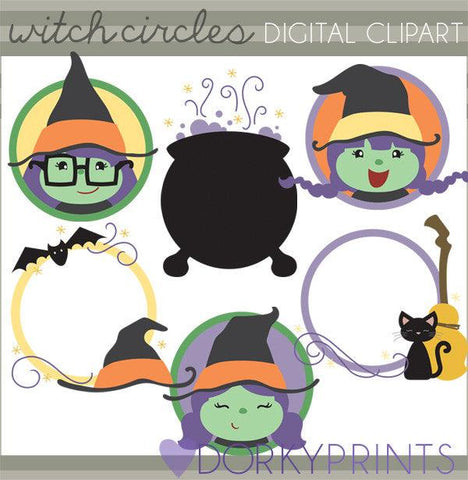 Witch Circles Halloween Clipart