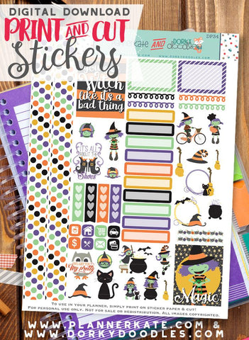 Witch Print and Cut Planner Stickers
