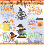 Witchy Words Halloween Clipart