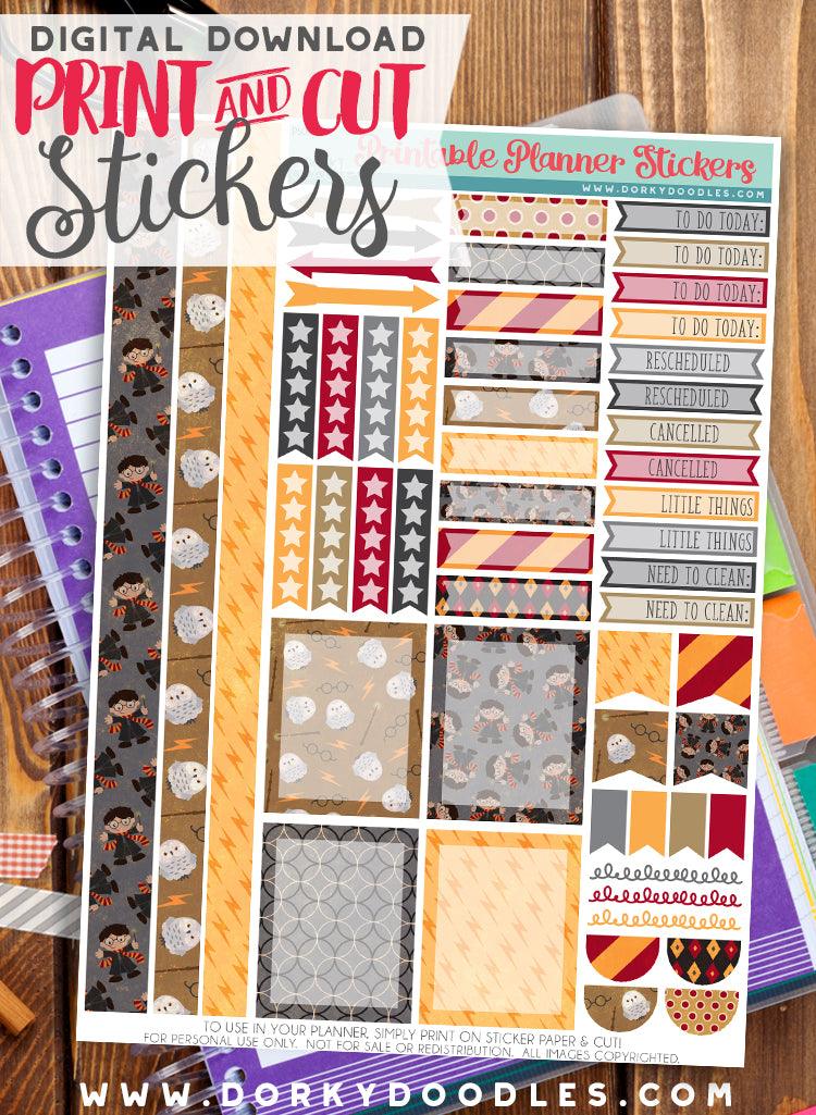 Wizard Header Print and Cut Planner Stickers – Dorky Doodles