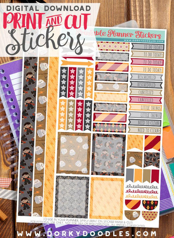 Wizard Header Print and Cut Planner Stickers