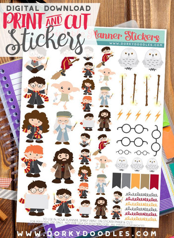 Wizard Print and Cut Planner Stickers