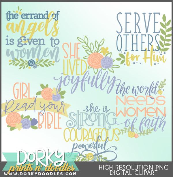 Women of Faith Words and Titles Clipart