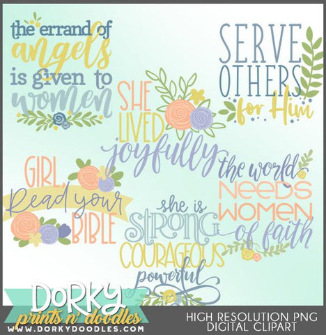 Women of Faith Words and Titles Clipart