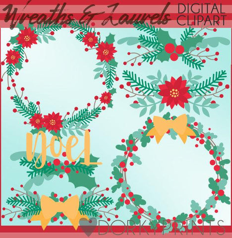 Wreaths and Laurels Christmas Clipart