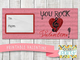 "You Rock" Valentine Label Holiday Printables